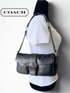 Coach Y2K Black Leather Soho Ergo Flap Bag 3653
